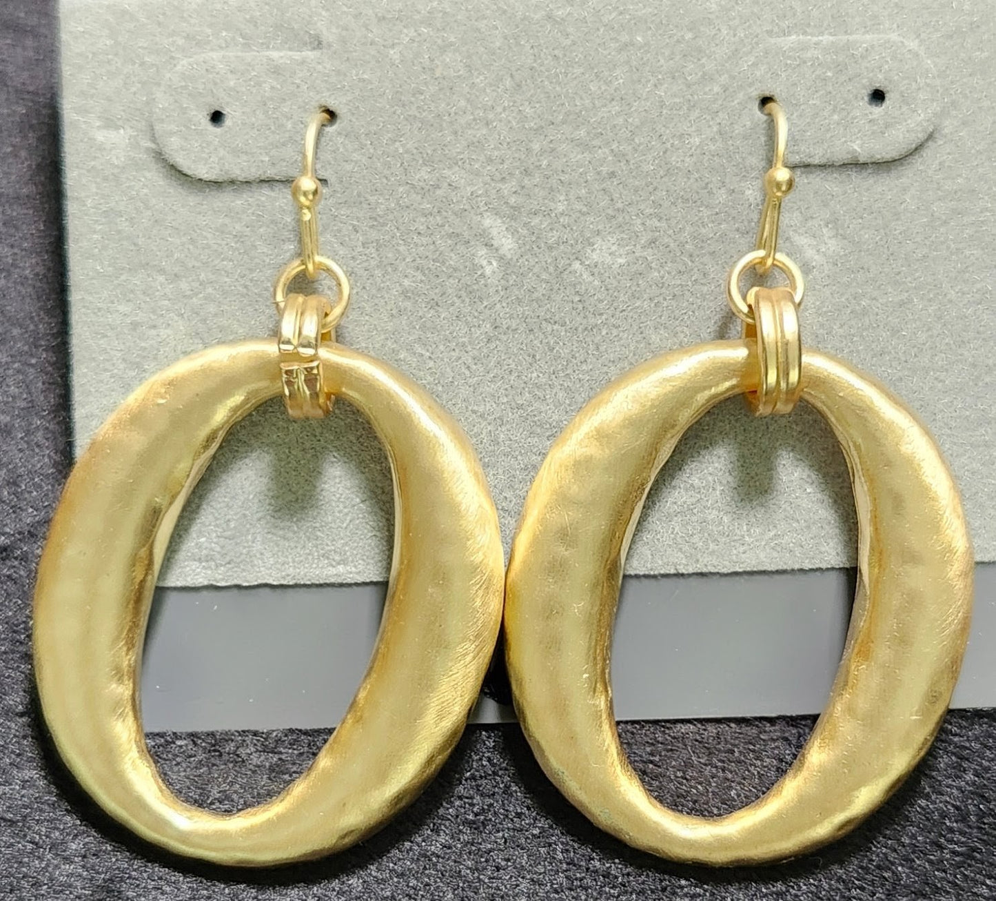 Organic Oval Statement Drop Earrings