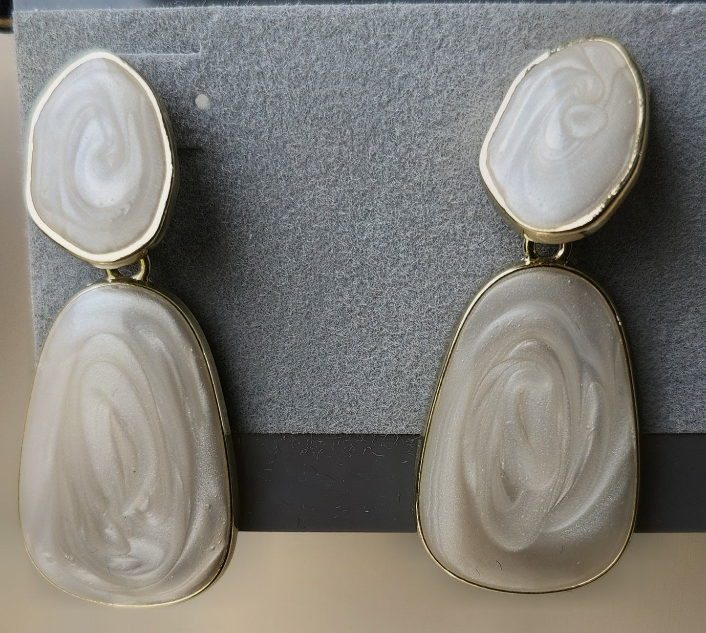 Ivory Swirl Statement Drop Earrings