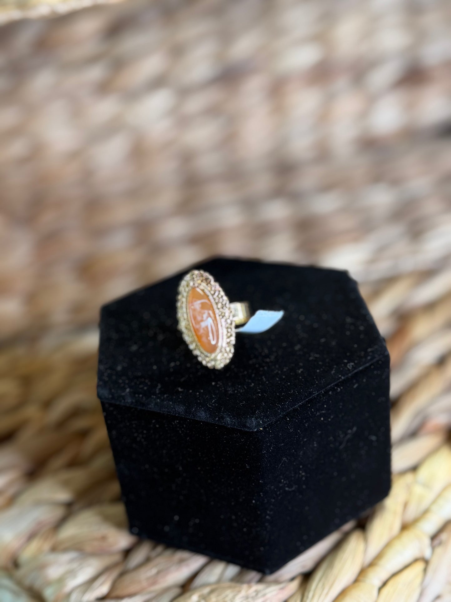 Sizable gold ring with oval stone