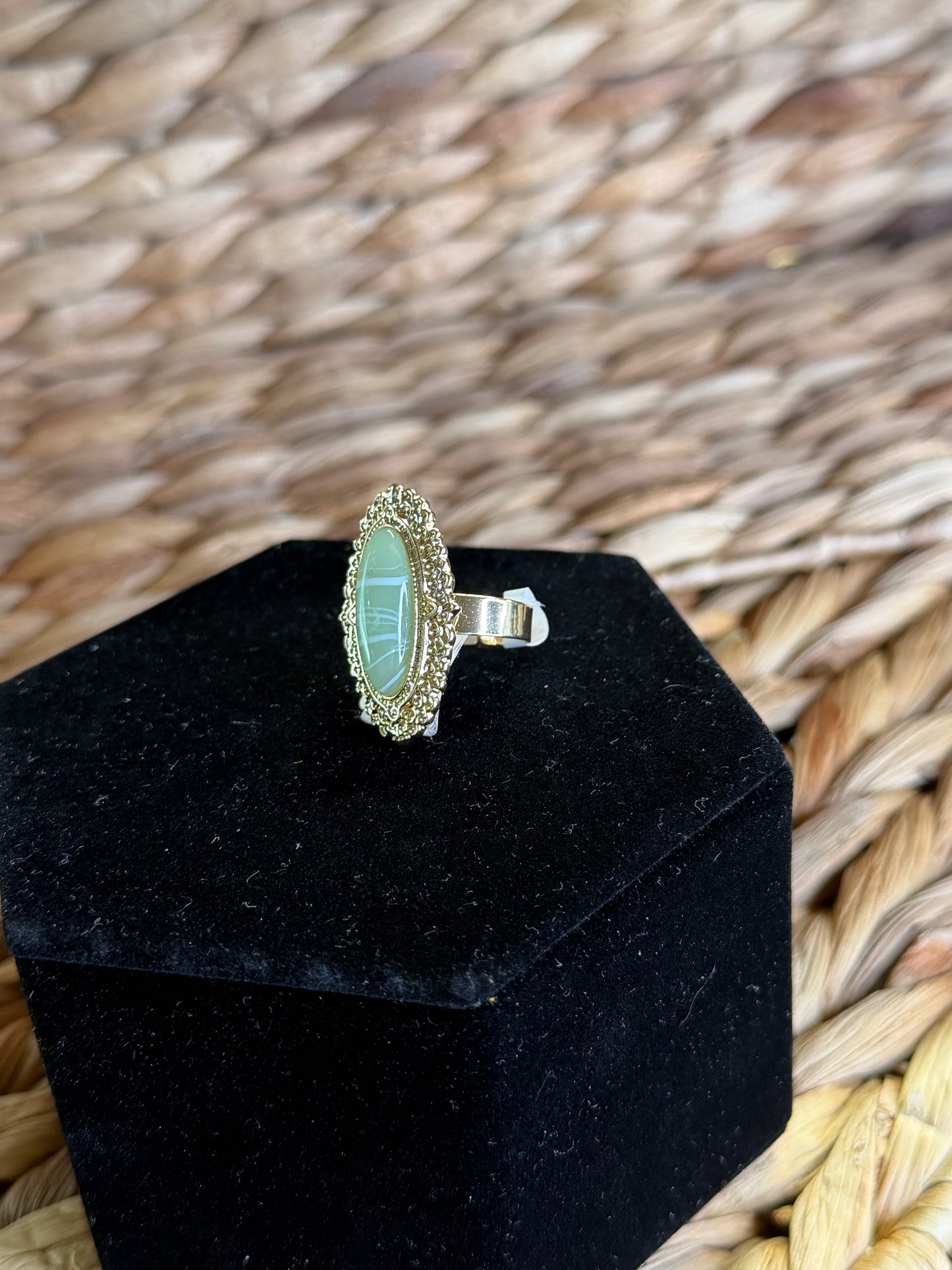 Sizable gold ring with oval stone