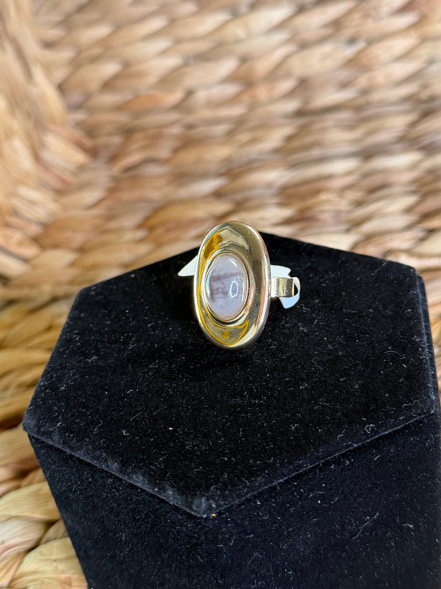 Sizable gold ring with oval stone