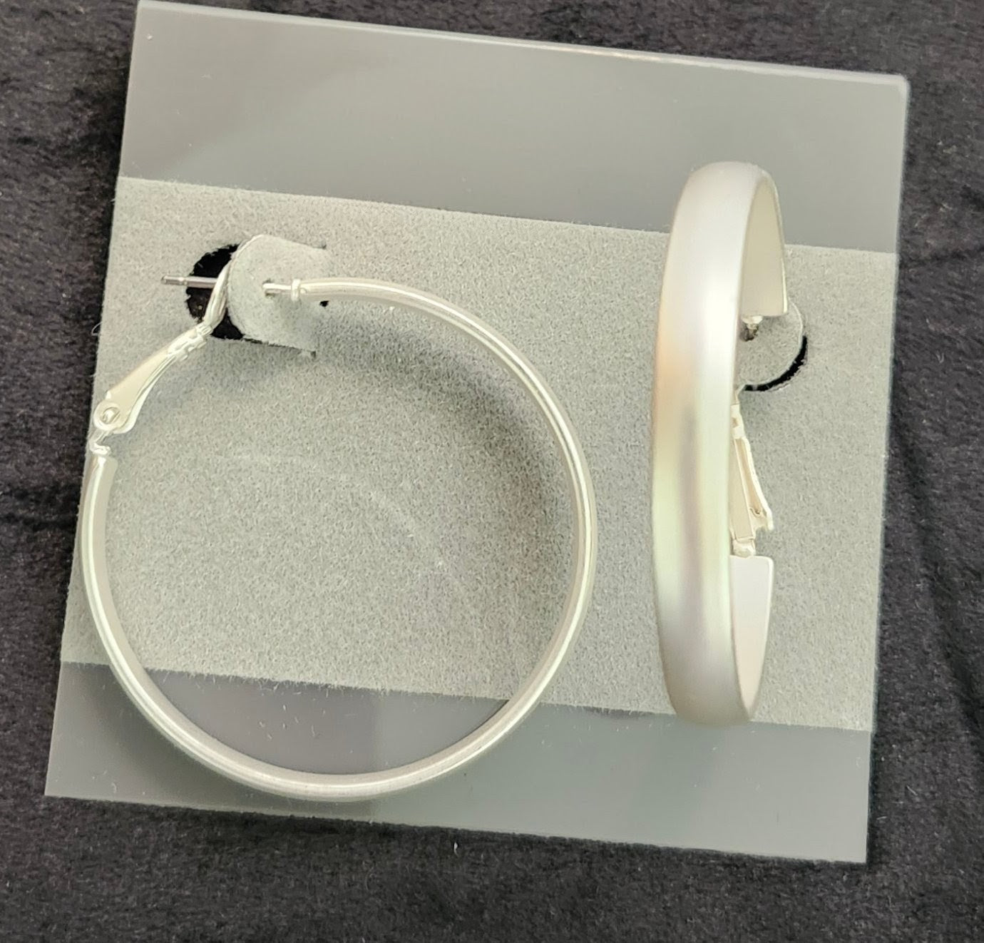 Satin Finish Classic Hoop Earrings