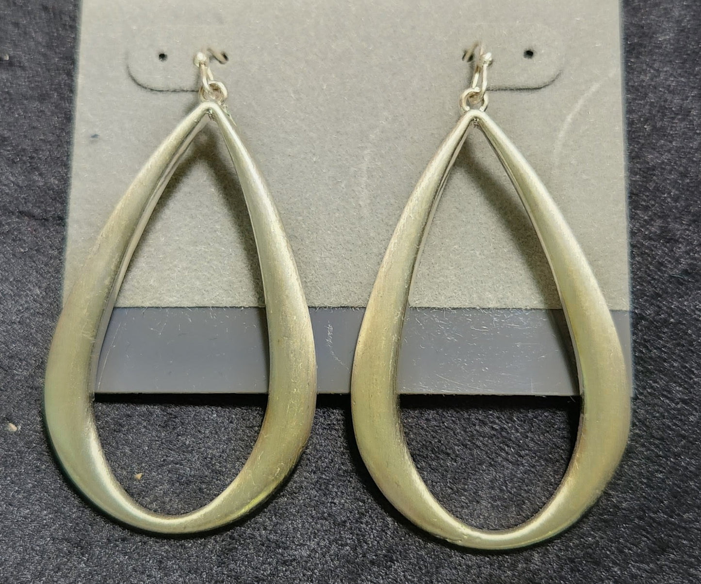 Brushed Open Teardrop Statement Earrings