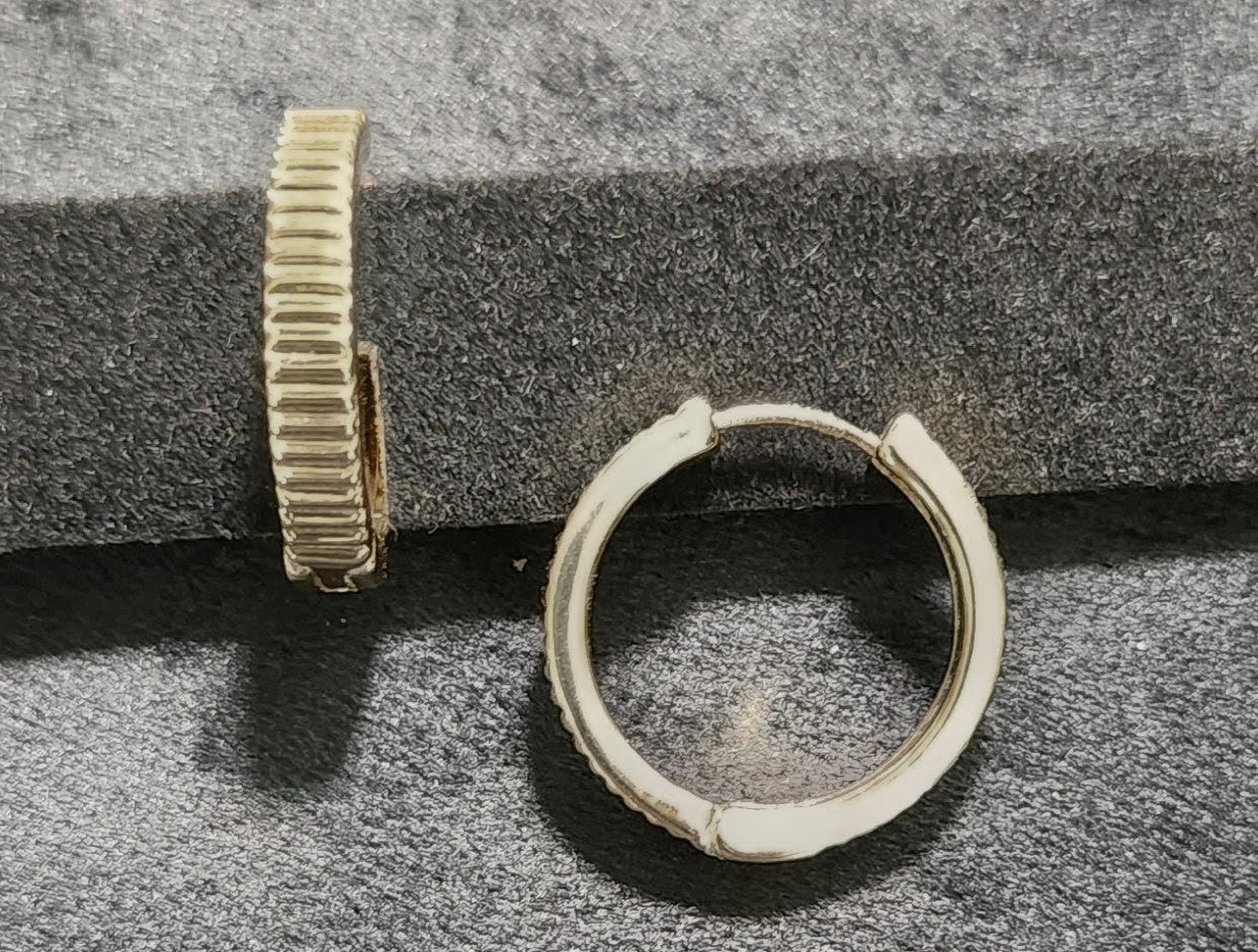 Textured Huggie Hoop Earrings