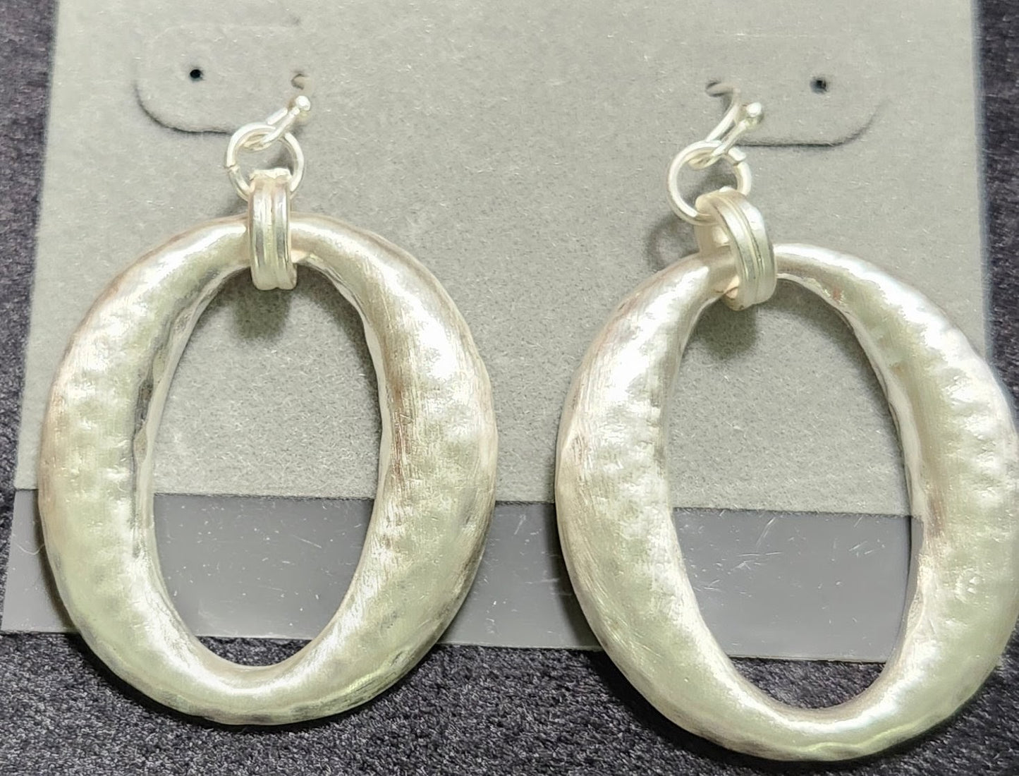 Organic Oval Statement Drop Earrings