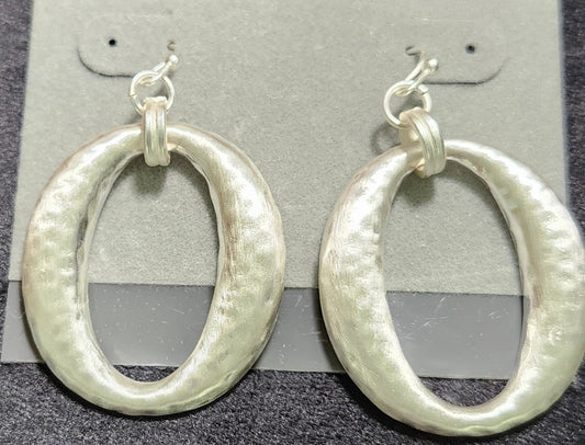 Organic Oval Statement Drop Earrings