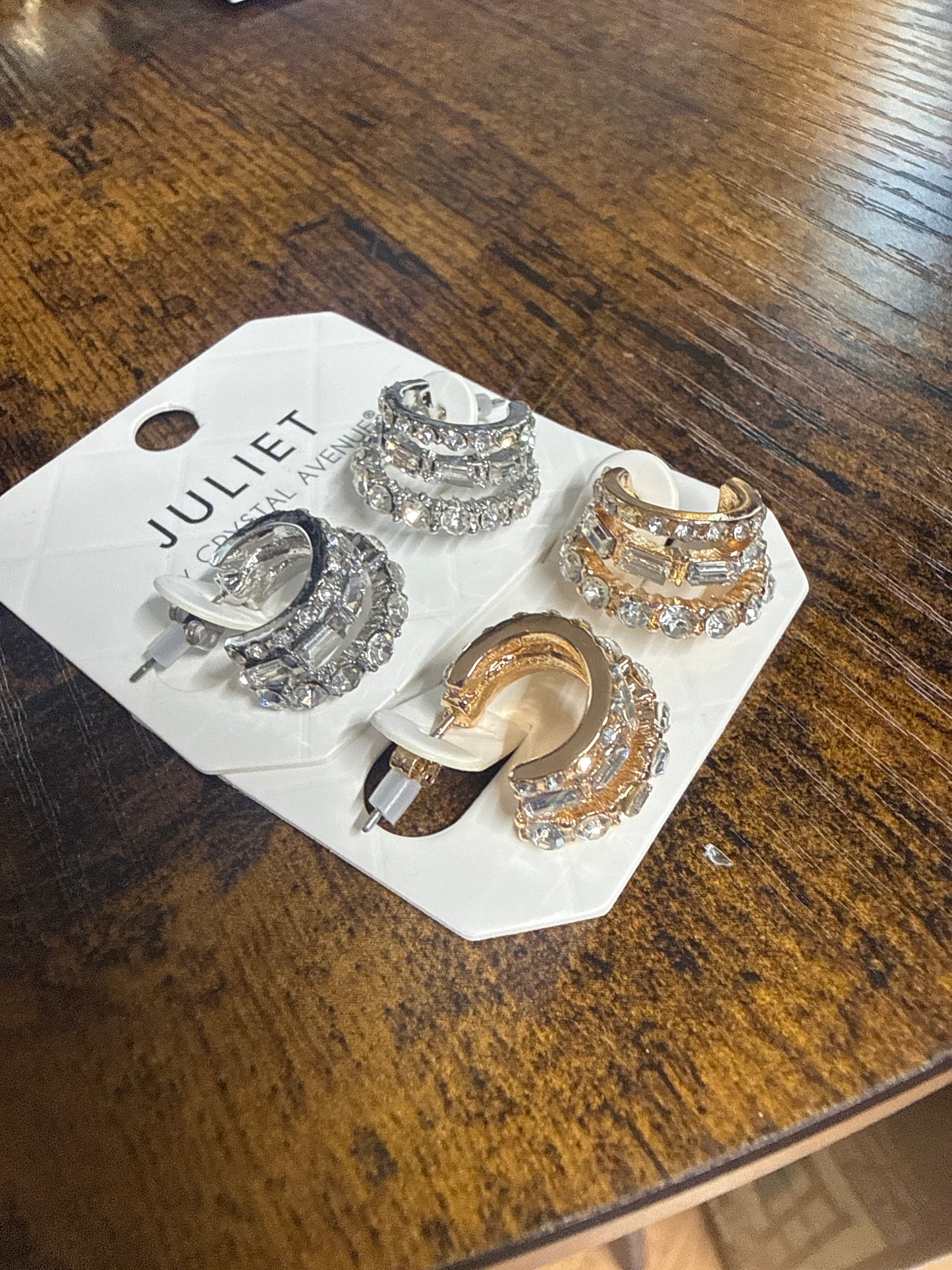 Crystal Baguette Huggie Hoop Earrings