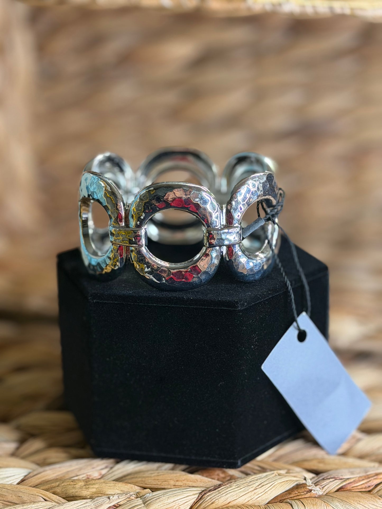 Silver hinge bracelet