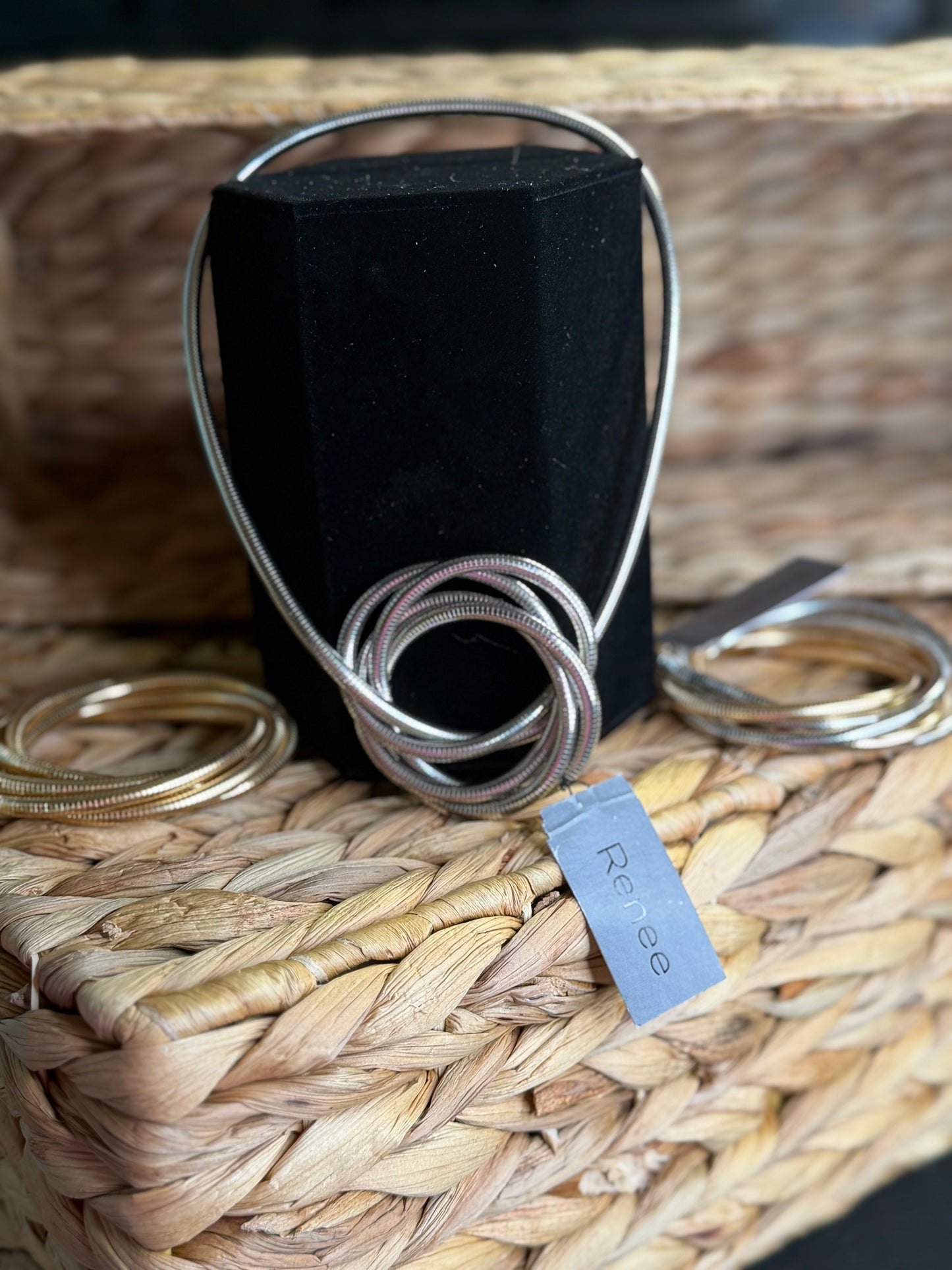 Silver, gold, and 2 tone bracelets and necklaces in one