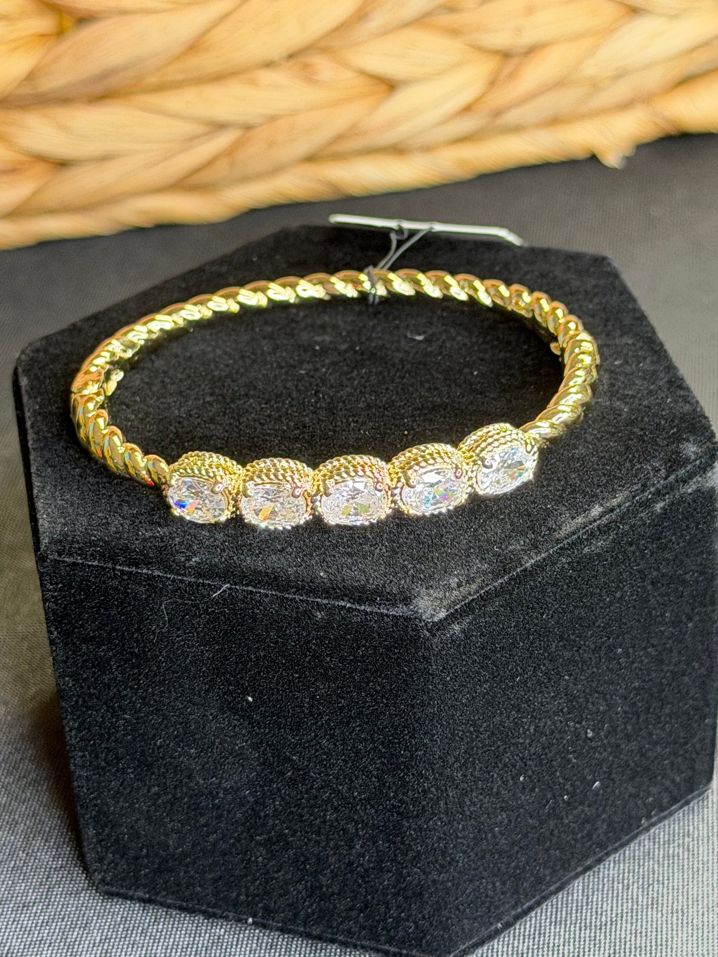 Gold Bracelet with stones