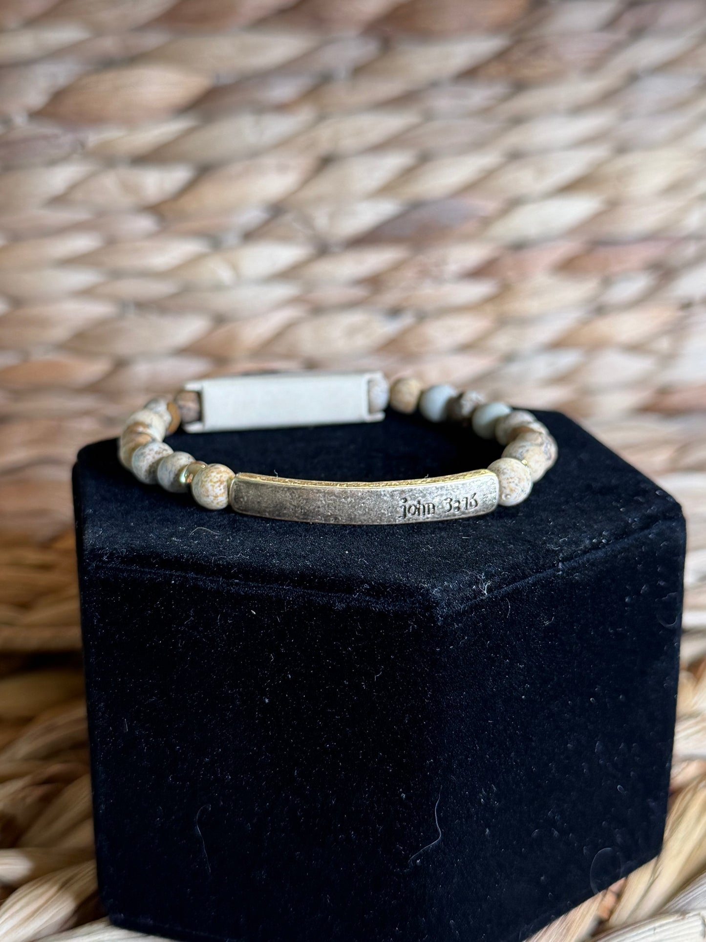 Stretchy beaded “John 3:16” bracelet