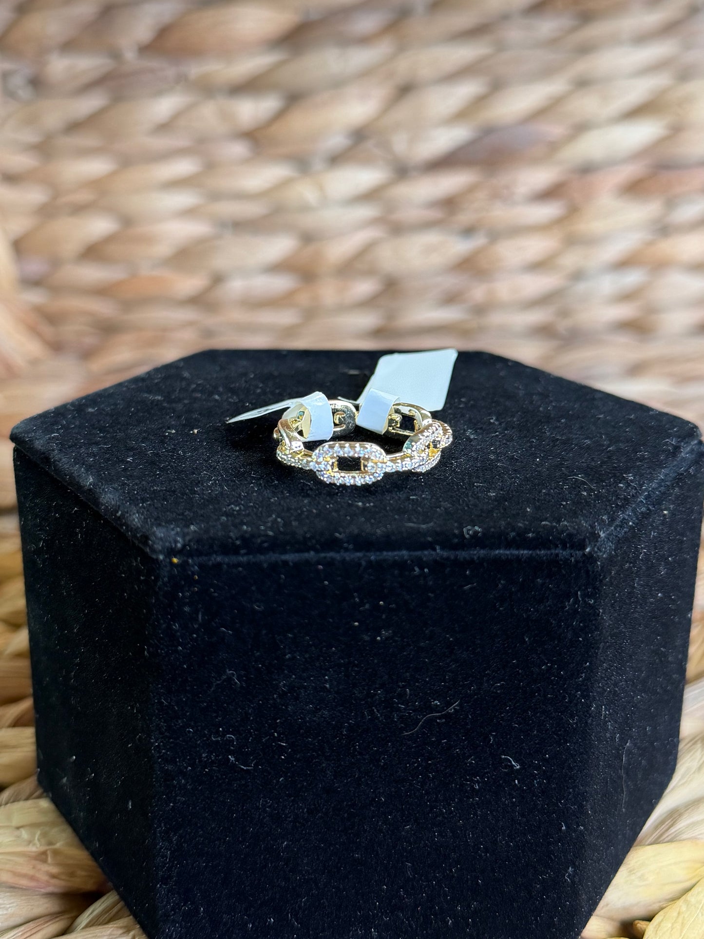 Gold ring with pavé cz’s